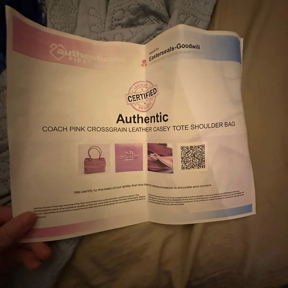 Coach Casey Pink Leather Tote with Gold Logo Hardware - Picture 11 of 11